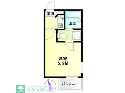 ラビアン竹ノ塚(1K/1階)の間取り写真