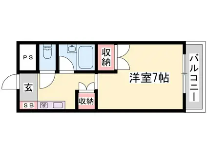 ラポール(ワンルーム/3階)の間取り写真