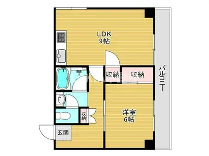PARK TERRACE(1LDK/3階)の間取り写真