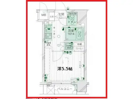 パークウェル湯島(1K/10階)の間取り写真