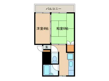 エンゼルハイム(2K/2階)の間取り写真