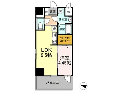 グランクラブ(1LDK/4階)の間取り写真