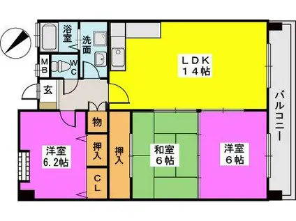 サン・トルース博多(3LDK/4階)の間取り写真