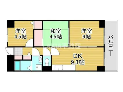 アベニューKN(3DK/6階)の間取り写真