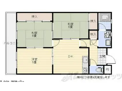 第2旭永ビル(3DK/3階)の間取り写真