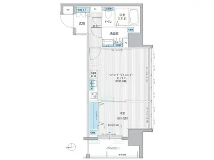 レジェンダリーガーデン赤羽 ウエストビュー(1LDK/6階)の間取り写真