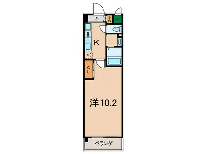 GRANDE 芦屋 西山町(1K/3階)の間取り写真