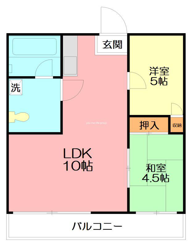 コーポ田中(2LDK/2階)の間取り写真