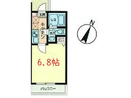 プラナス西谷I(1K/2階)の間取り写真