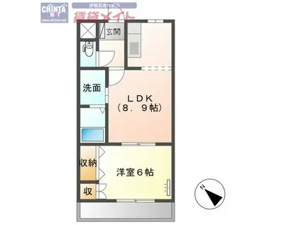 リオエクセレント(1LDK/1階)の間取り写真