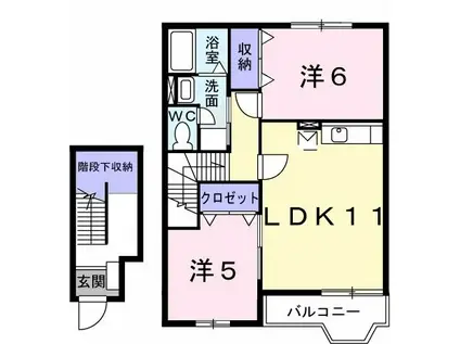 ファー イースト(2LDK/2階)の間取り写真