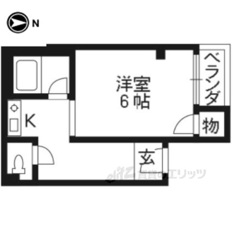 アーバンハウス北西(1K/4階)の間取り写真
