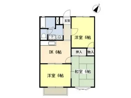 ウインズシャルマン 角(3DK/1階)の間取り写真