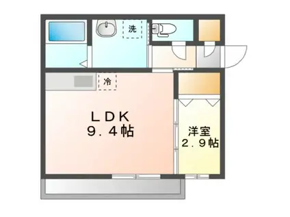 レスア柏崎I(1LDK/3階)の間取り写真