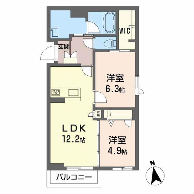 ARISTIO(2LDK/1階)の間取り写真