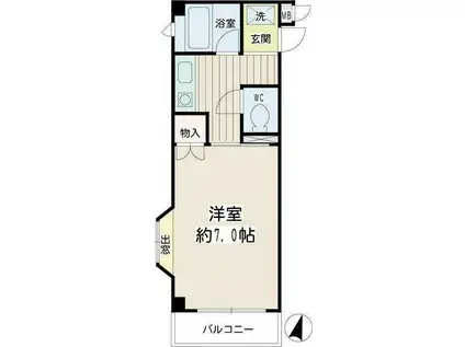 パレス新川崎(1K/2階)の間取り写真