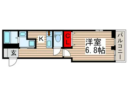 サクセスヒルズ(1K/2階)の間取り写真