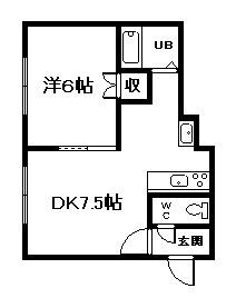 カルム122(1DK/2階)の間取り写真
