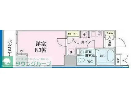 フィールドヒルズ門前仲町(1K/6階)の間取り写真