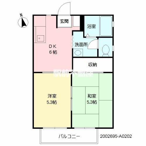 アネックス鍋島A(2DK/2階)の間取り写真