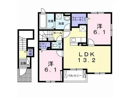 メゾン マリーゴールド(2LDK/2階)の間取り写真