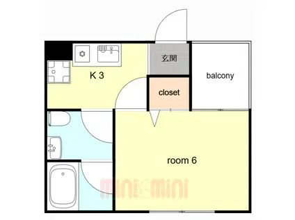 セルサス明石壱番館(1K/5階)の間取り写真
