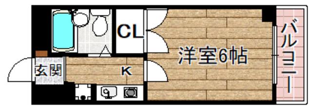 ハイツオーキタ土橋(1K/1階)の間取り写真