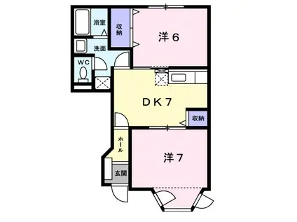 コーポ銀月II(2DK/1階)の間取り写真