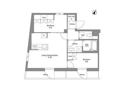 ザ・レジデンス用賀(2LDK/4階)の間取り写真