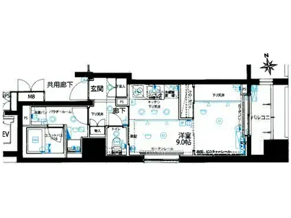 ステージグランデ蔵前(ワンルーム/5階)の間取り写真