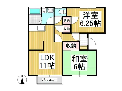 レジデンス(2LDK/1階)の間取り写真