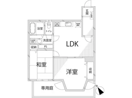 ラフィネロジュマン(2LDK/1階)の間取り写真