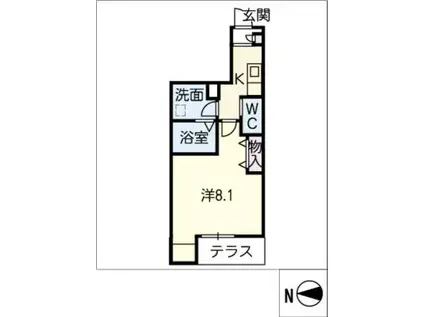 MAISON西高蔵ウエスト(1K/1階)の間取り写真