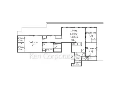 ASK中目黒(3LDK/3階)の間取り写真