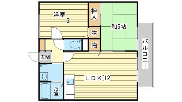 リヴェール中村(2LDK/1階)の間取り写真