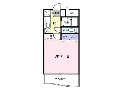 ヴェルジュ萩原(1K/3階)の間取り写真