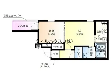 フジパレス高石千代田Ⅰ番館(1LDK/2階)の間取り写真