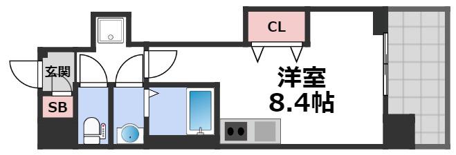 FRONT FIELD TENNOJI(ワンルーム/6階)の間取り写真