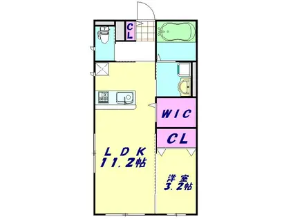 S.FLORA S(1LDK/1階)の間取り写真