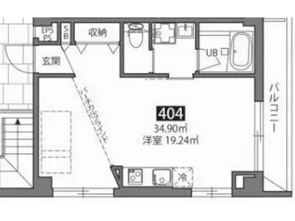 グランヒルズ中落合(1LDK/4階)の間取り写真