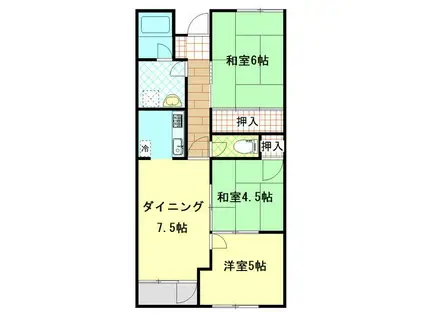 メゾン土呂(3DK/4階)の間取り写真