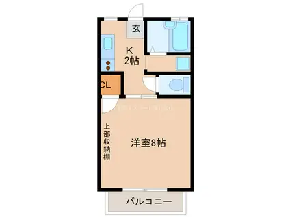 セピアハイツ(1K/2階)の間取り写真