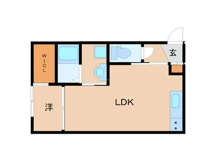 レジェロ武庫川(1LDK/1階)の間取り写真
