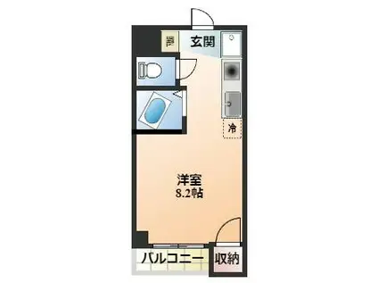 BLUE STAR G-1(1K/4階)の間取り写真