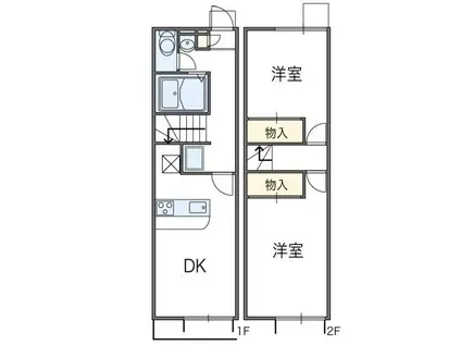 レオパレスセラフI(2DK/1階)の間取り写真