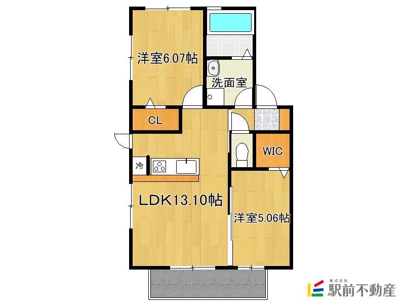 ラヴィベール(2LDK/1階)の間取り写真