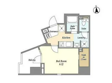 ライトテラス秋葉原(1K/7階)の間取り写真