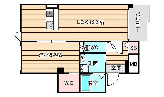 サンティエ福島吉野(1LDK/8階)の間取り写真