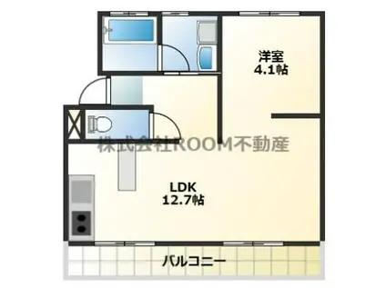 RENATUS若葉(1LDK/1階)の間取り写真