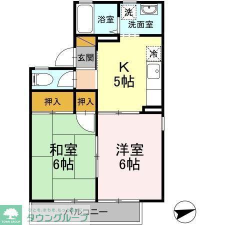 メゾンフェール(2K/1階)の間取り写真